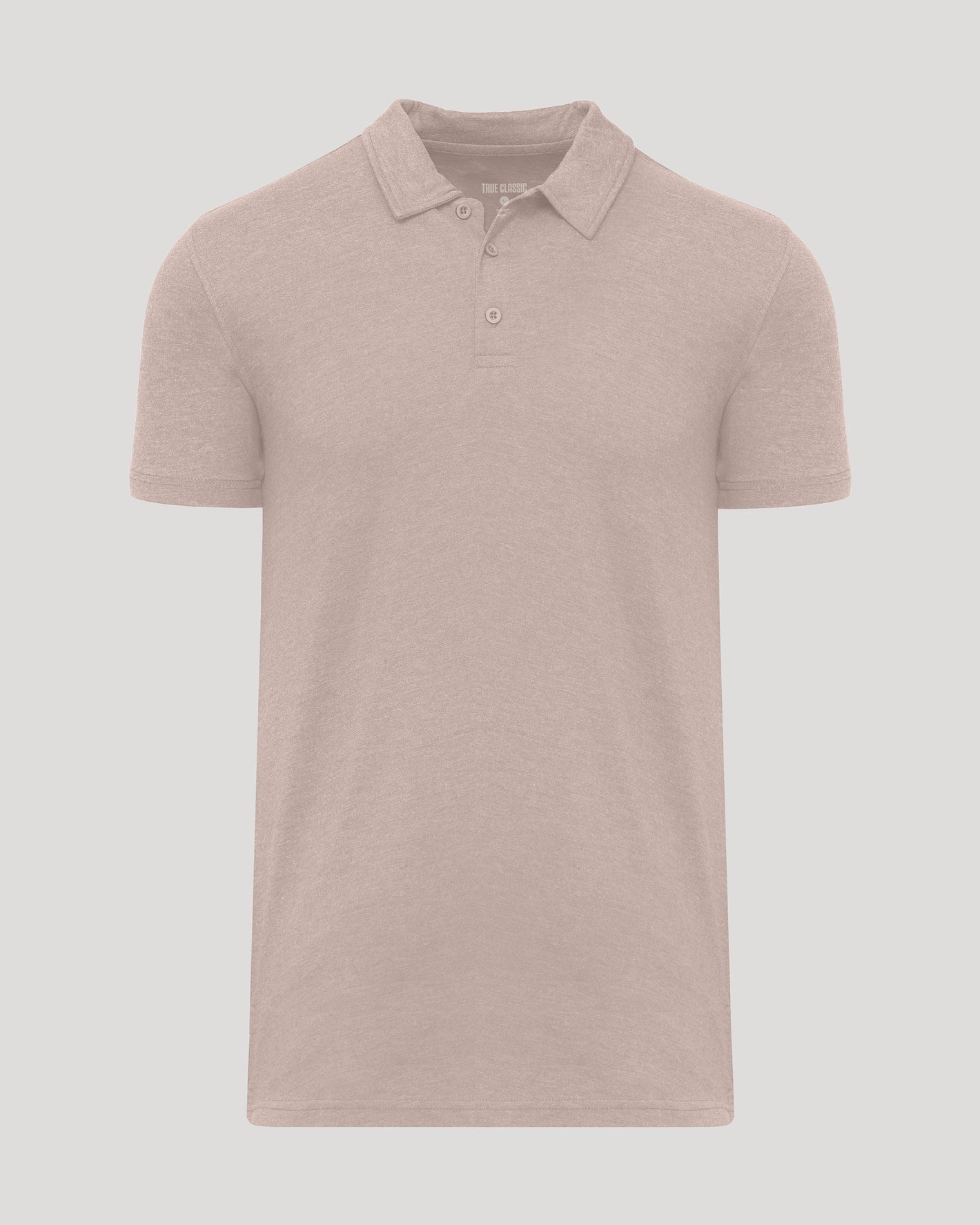 Light Heather Slate Mauve Short Sleeve Tall Polo, fitted, ultra-soft, collared.