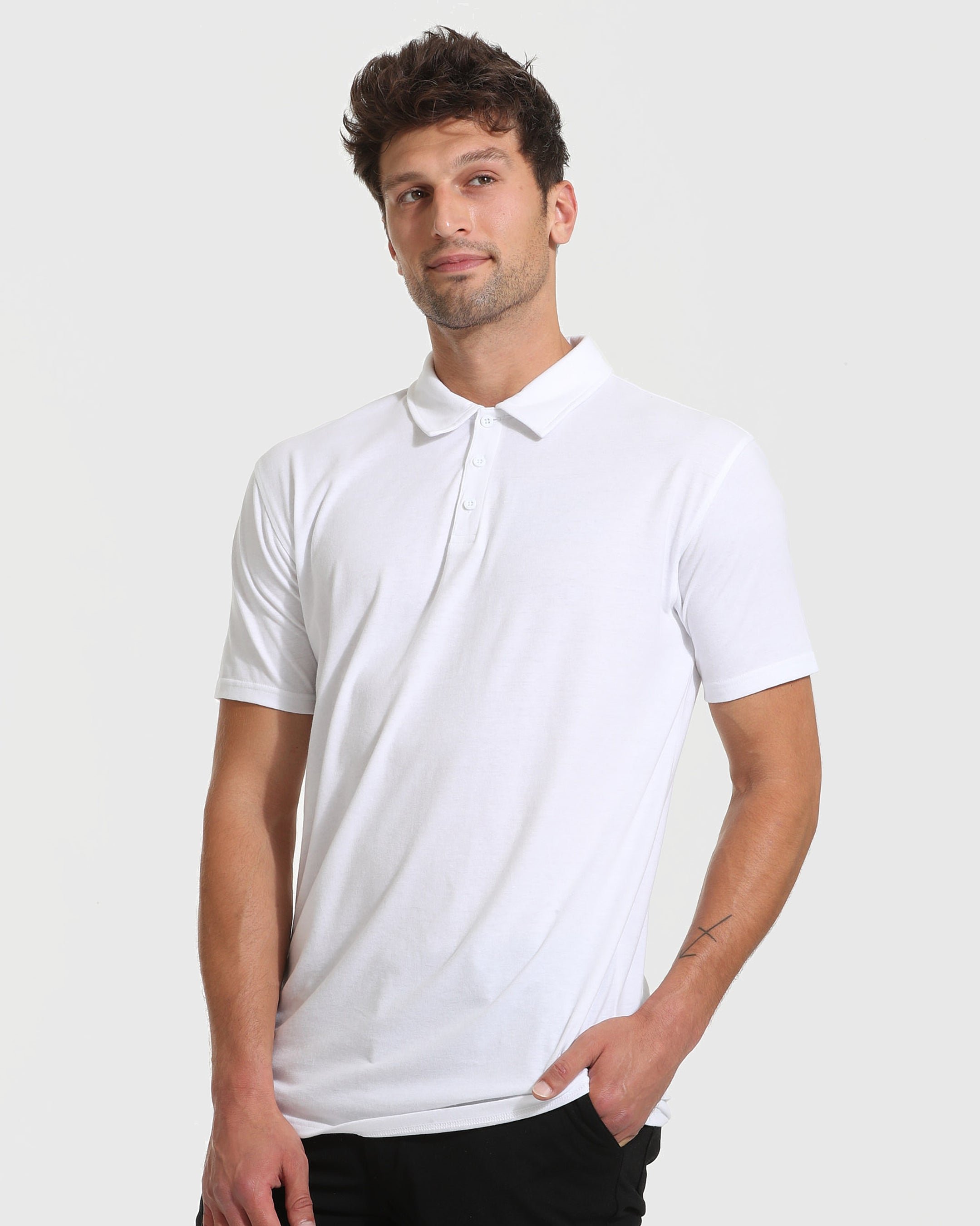White Tall Polo Shirt