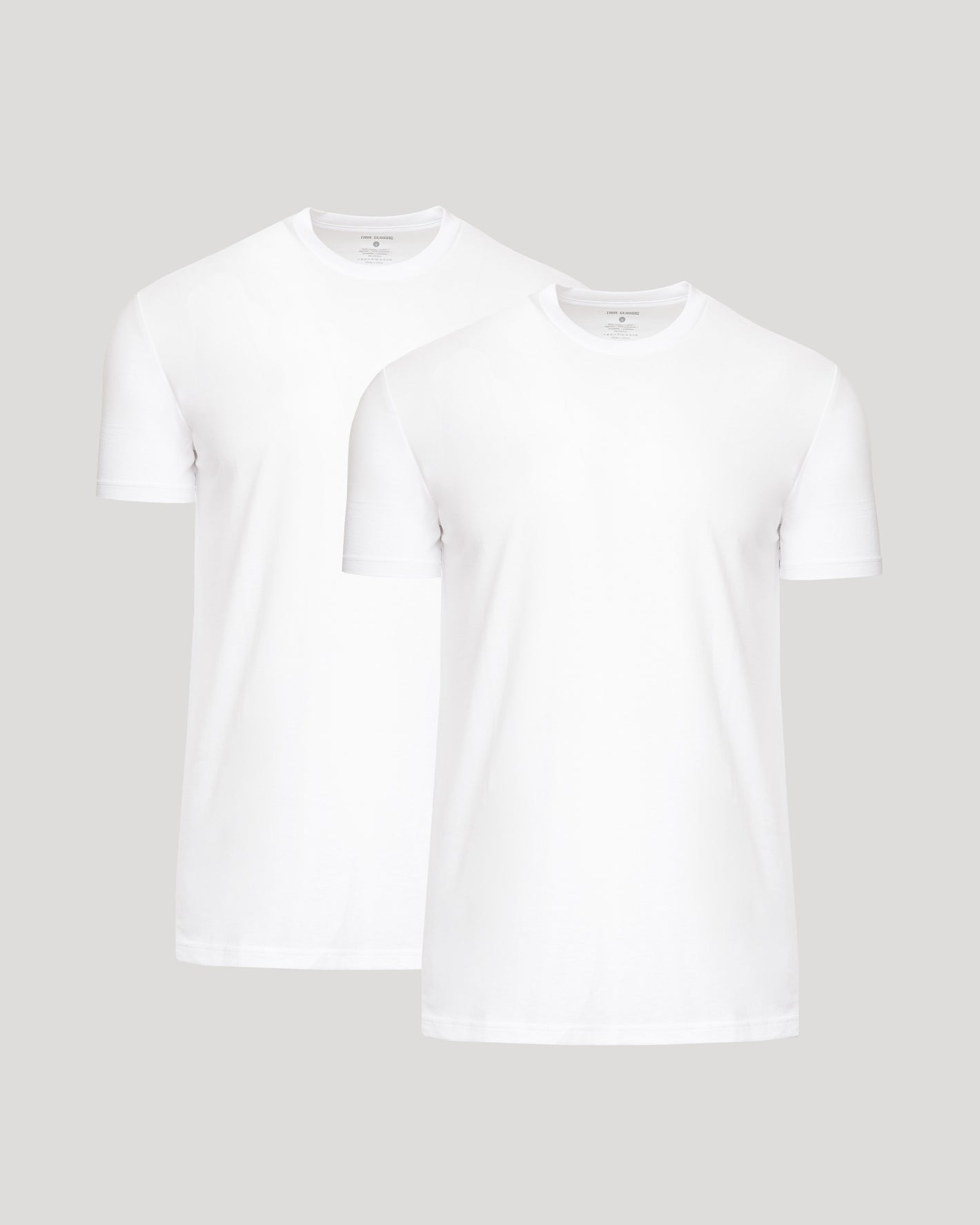 White t-shirt on a light gray background