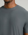 Carbon Tall Active Crew Neck 2.0 on model's upper torso, showcasing neckline.