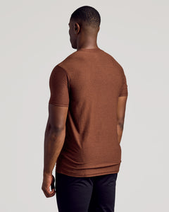 True ClassicBack view of man in Cedar Tall Active Crew Neck 2.0.