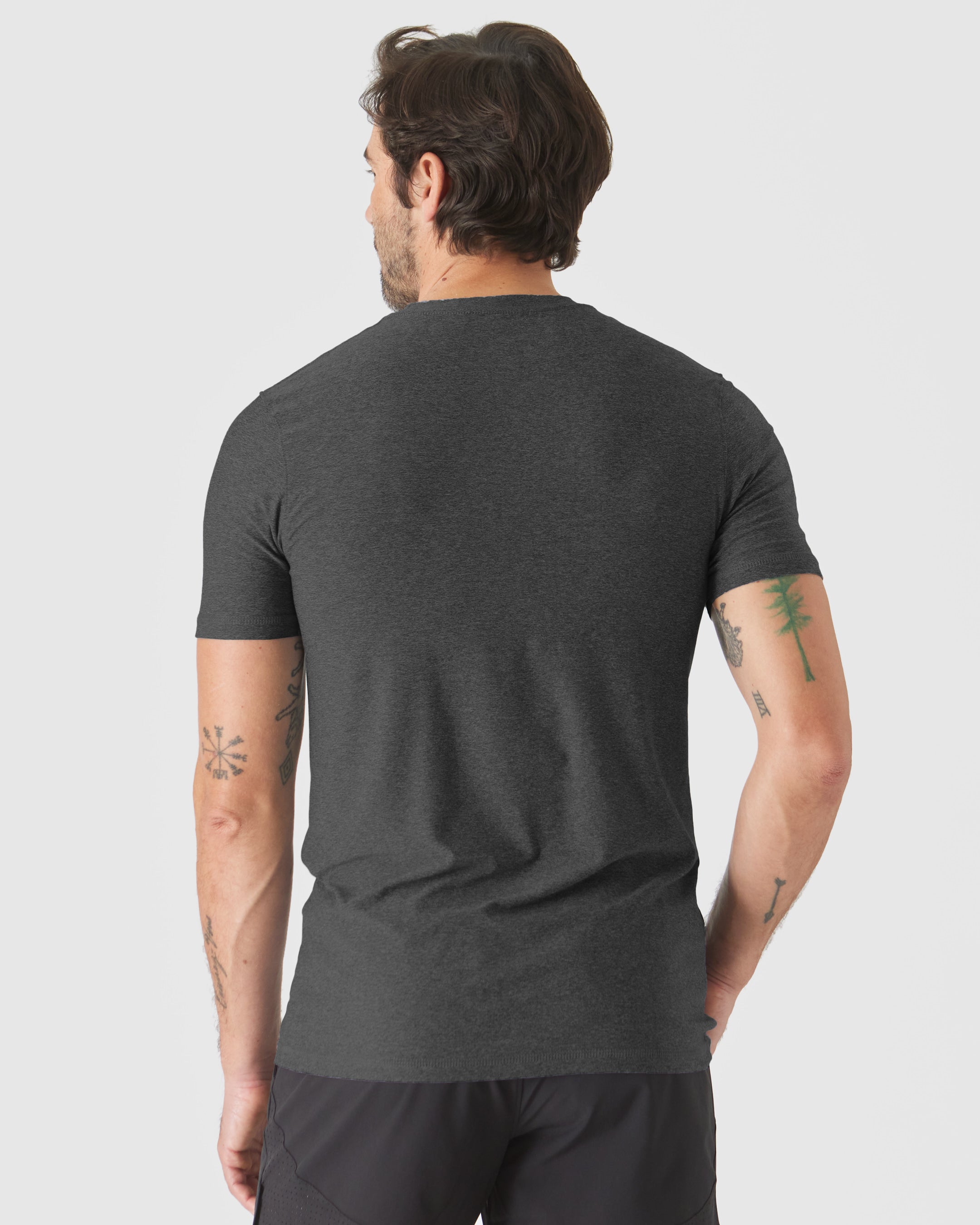 Charcoal Heather Gray Short Sleeve Tall Active Crew Neck | Charcoal ...