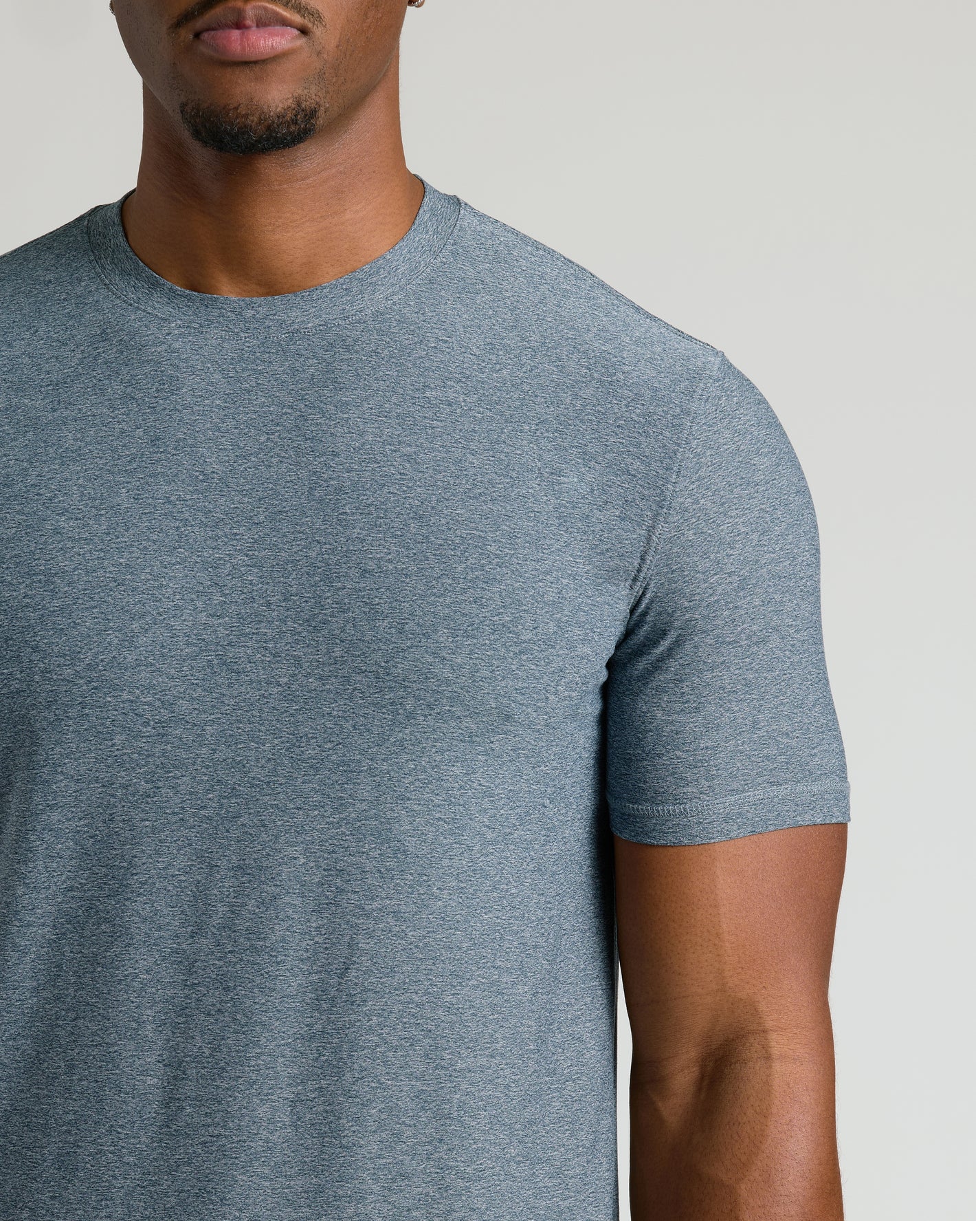 Heather Navy Short Sleeve Tall Active Crew Neck | Heather Navy Short ...
