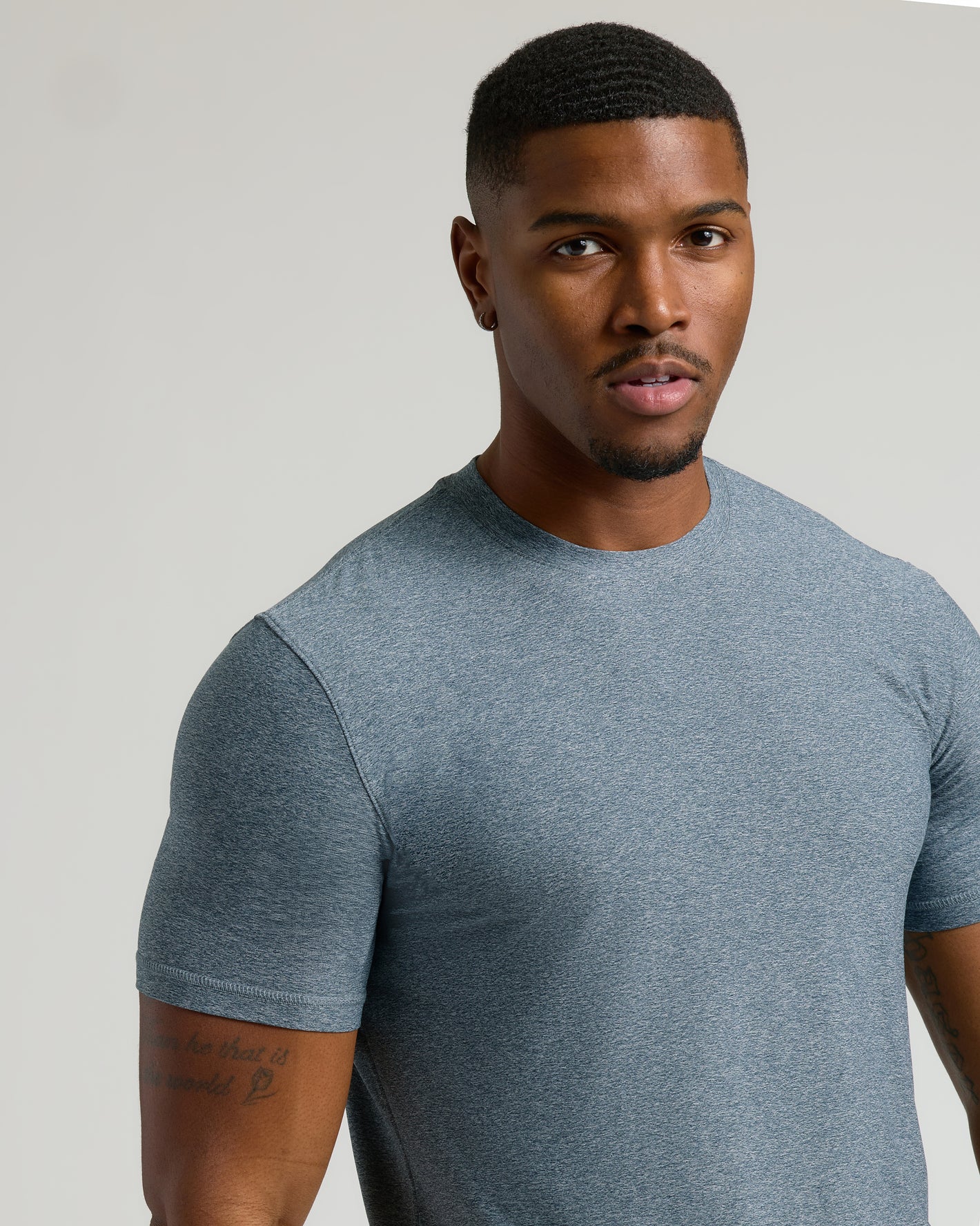 Heather Navy Short Sleeve Tall Active Crew Neck | Heather Navy Short ...