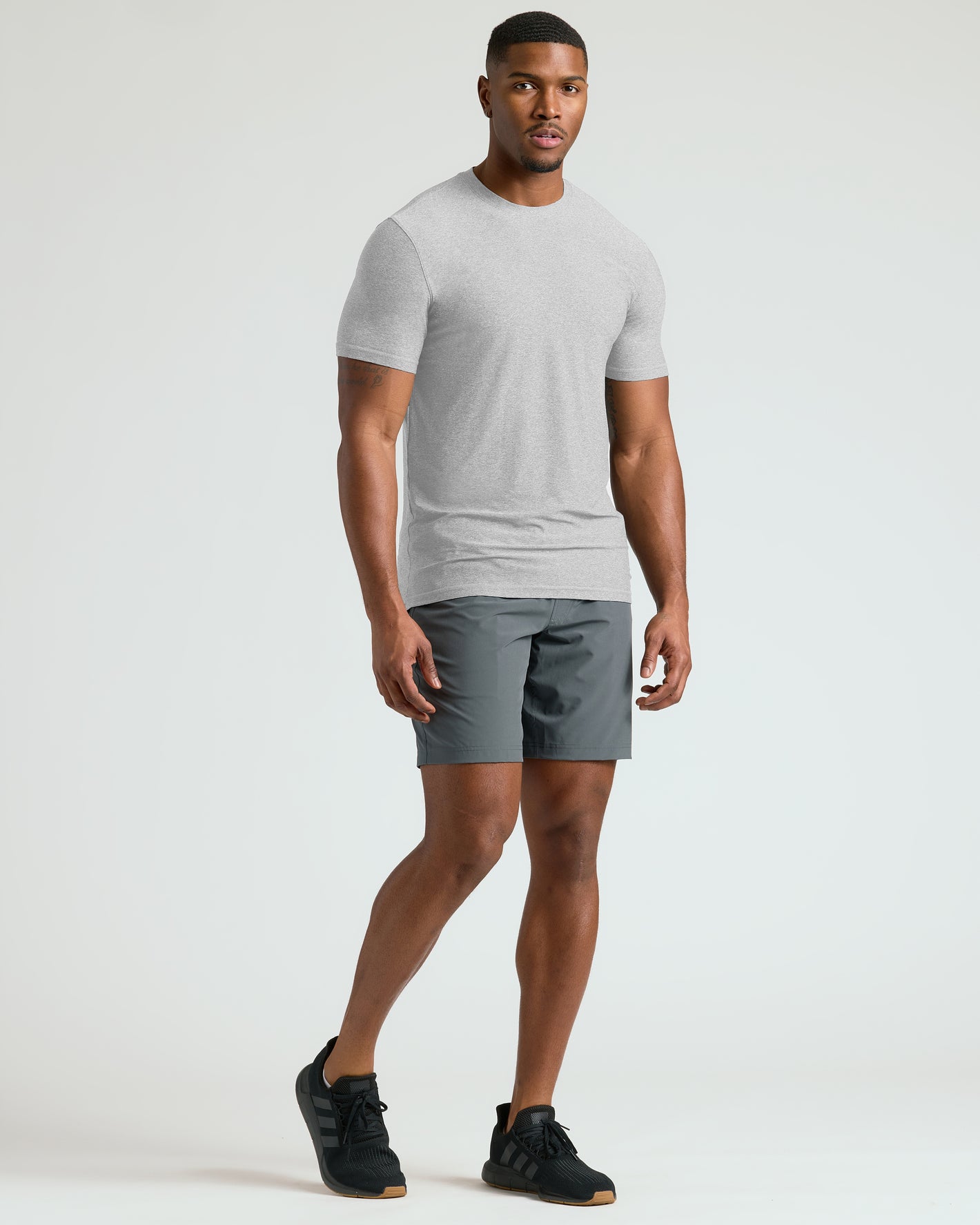 Light Heather Gray Short Sleeve Tall Active Crew Neck | Light Heather ...