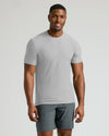 Fit young man in Staple Tall Active Crew T-shirt.