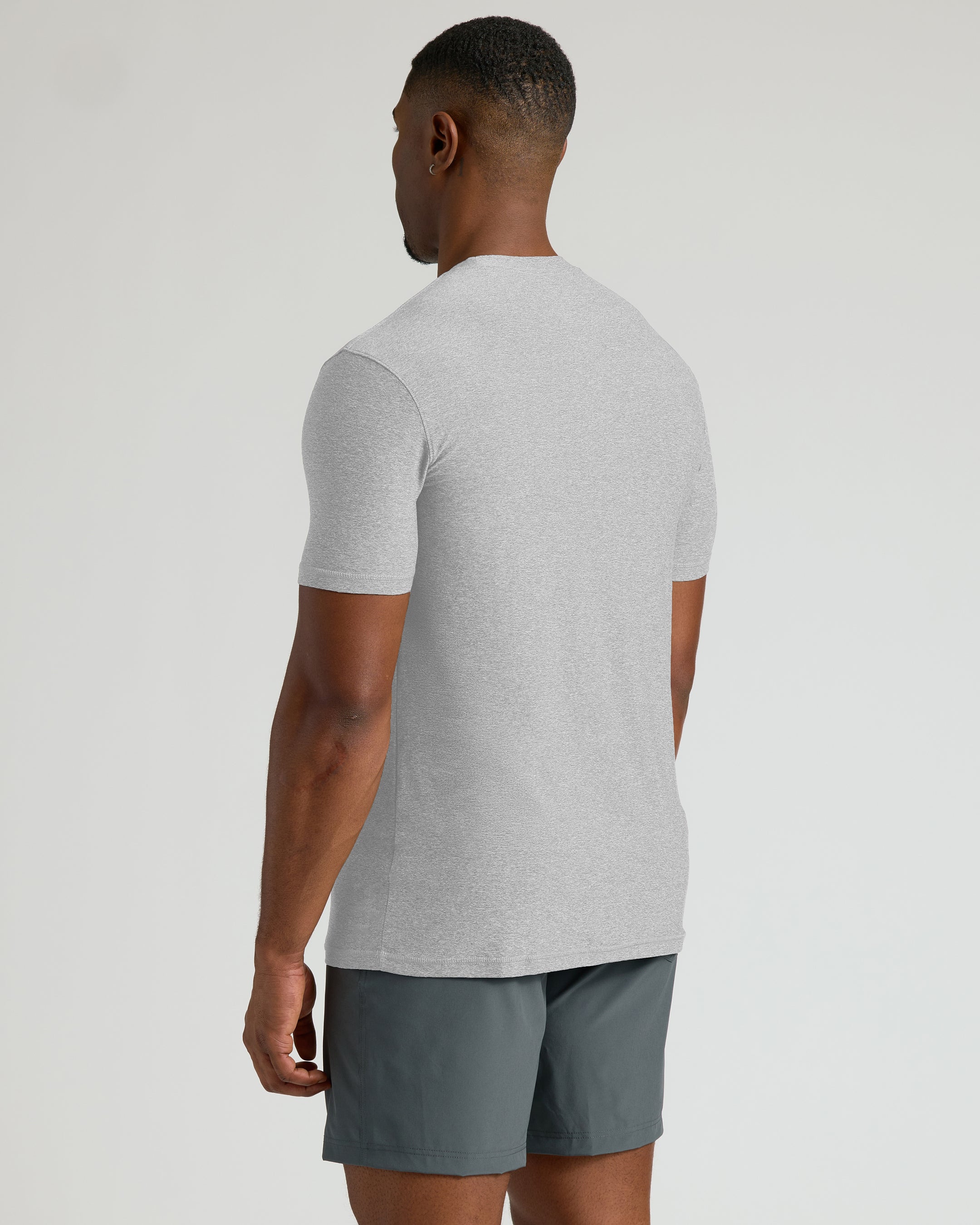 Light Heather Gray Short Sleeve Tall Active Crew Neck | Light Heather ...