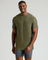 Military Green Tall Active Crew Neck 2.0 worn by model.