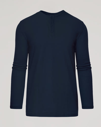 Tall Classic Long Sleeve Henley - Navy