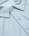 Arctic Short Sleeve Tall Active Polo with collar and blue buttons.