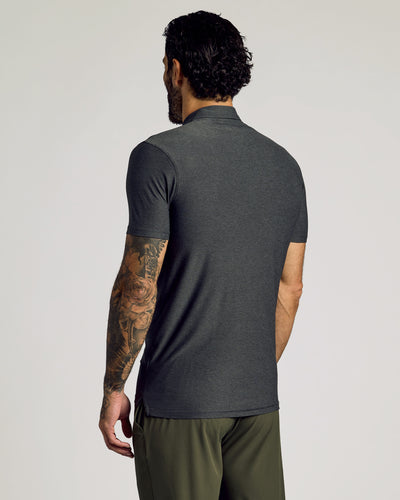 Tall Active Polo - Charcoal Heather Gray