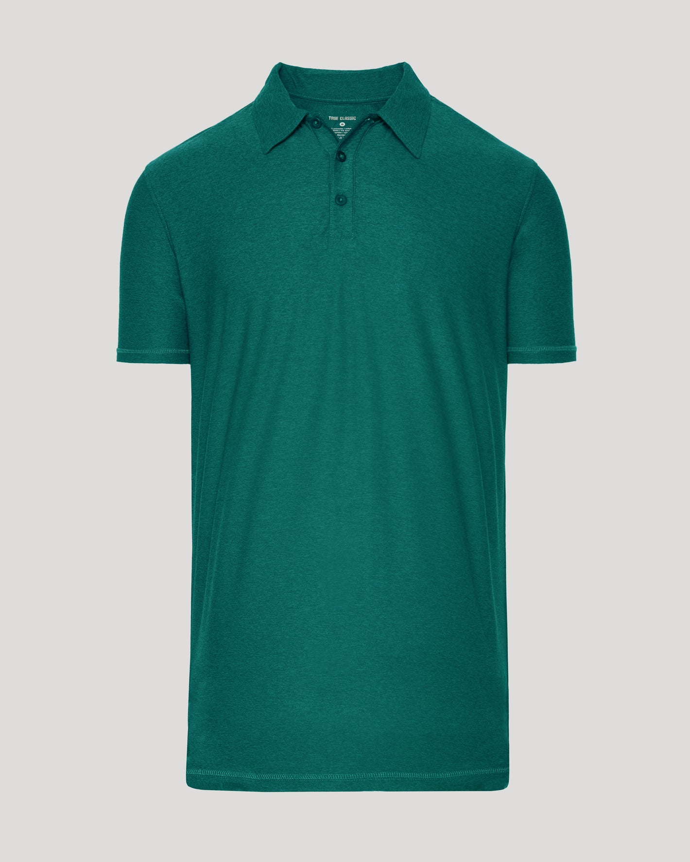 Clover Short Sleeve Tall Active Polo laid flat, showcasing collar and placket.