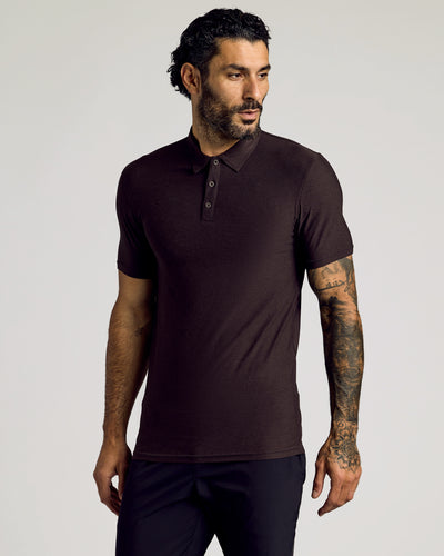 Tall Active Polo - Dark Heather Cocoa
