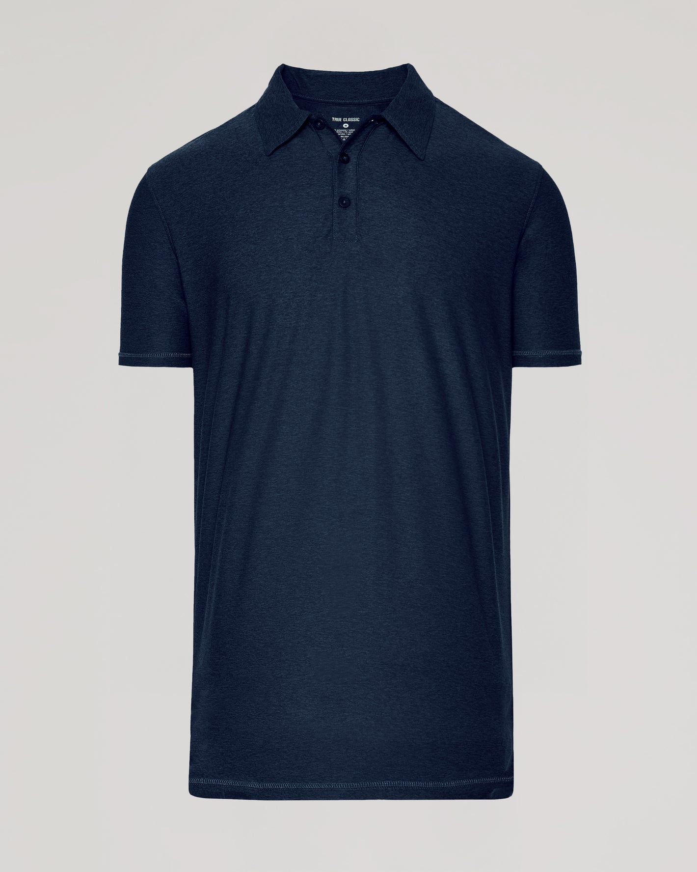 Dark Heather Fiord Short Sleeve Tall Active Polo, navy with classic collar.