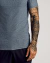 Heather Gray Short Sleeve T-shirt with tattooed arm detailing.
