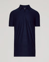 Navy Short Sleeve Tall Active Polo with a fold-over collar.