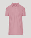 Quartz Rose Short Sleeve Tall Active Polo with fold-over collar and button placket.