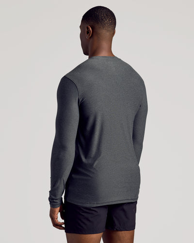 Tall Active Long Sleeve Crew Neck - Charcoal Heather Gray