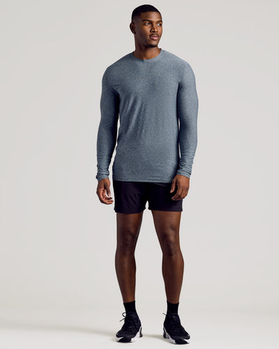 Tall Active Long Sleeve Crew Neck - Heather Navy