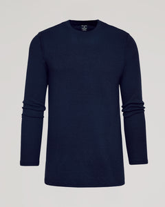 True ClassicNavy Long Sleeve Tall Waffle Crew