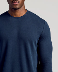 True ClassicNavy Long Sleeve Tall Waffle Crew