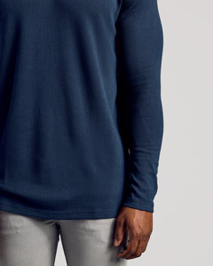 True ClassicNavy Long Sleeve Tall Waffle Crew