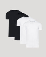 Black & White Tall Premium Pima Crew Neck 4-Pack