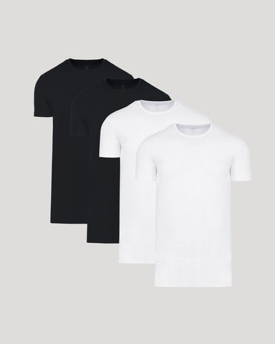 Black & White Tall Premium Pima Crew Neck 4-Pack