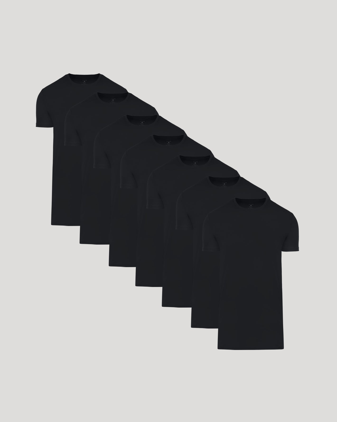 Black Tall Premium Pima Crew Neck 7-Pack displayed in staggered row.