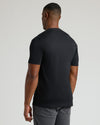 Rear view of man in Black Tall Premium Pima Crew Neck Tee.