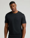 Black Tall Premium Pima Crew Neck 2-Pack modeled by young man.