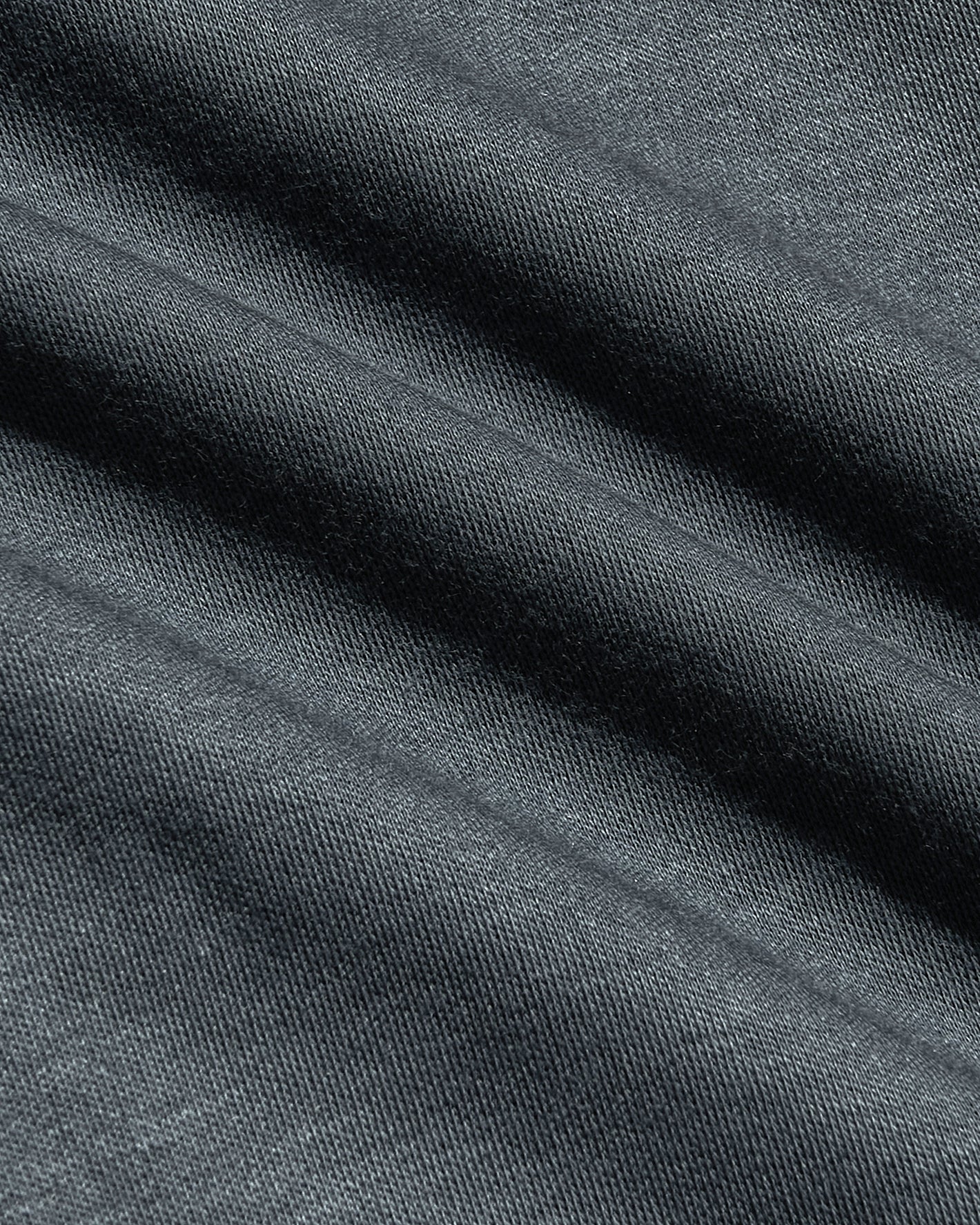 Close-up of Carbon Tall Premium Pima Crew Neck's knit texture.