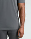 Carbon Tall Premium Pima Crew Neck worn, highlighting fit and fabric texture.