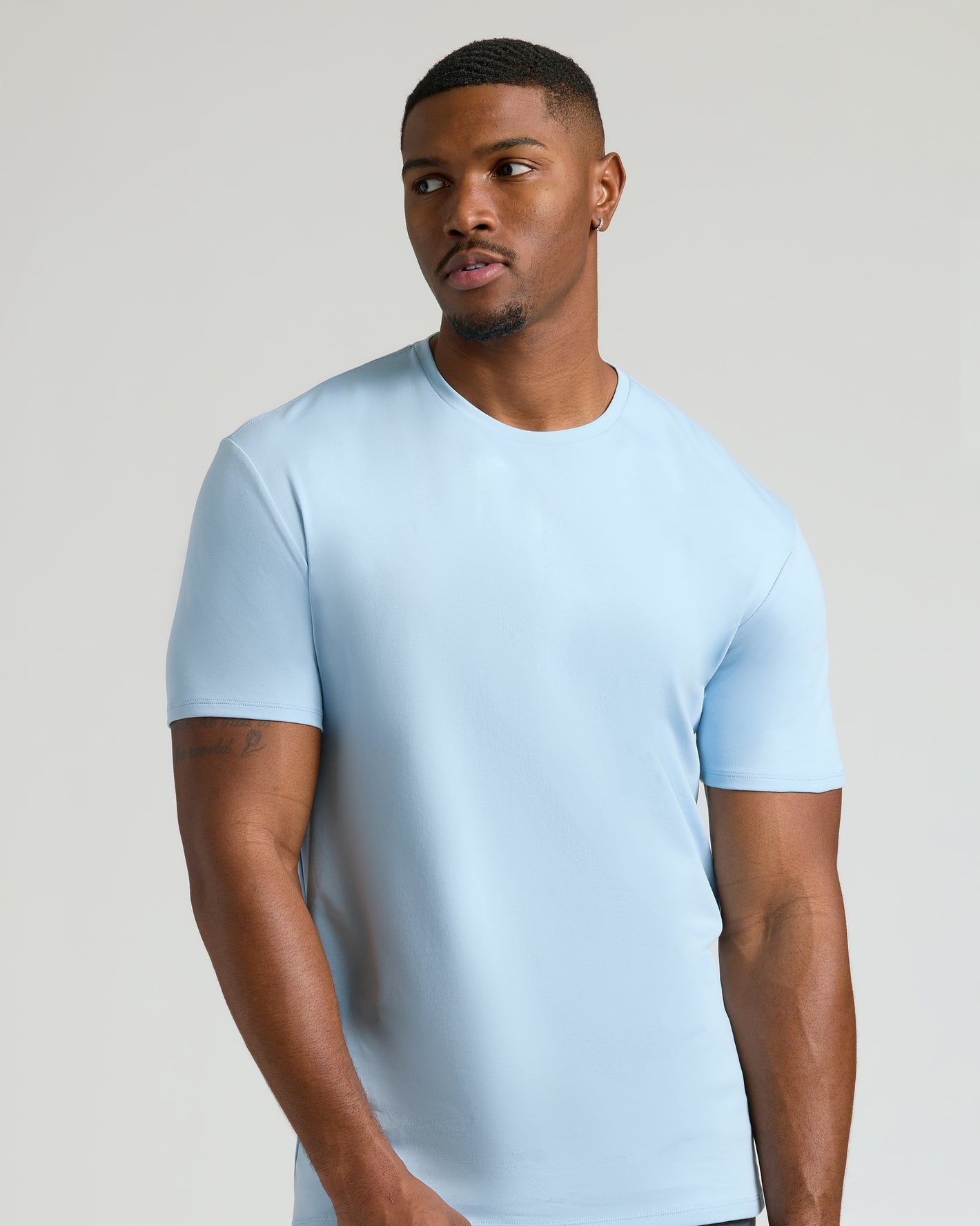 Ether Tall Premium Pima Crew Neck worn by a young man.