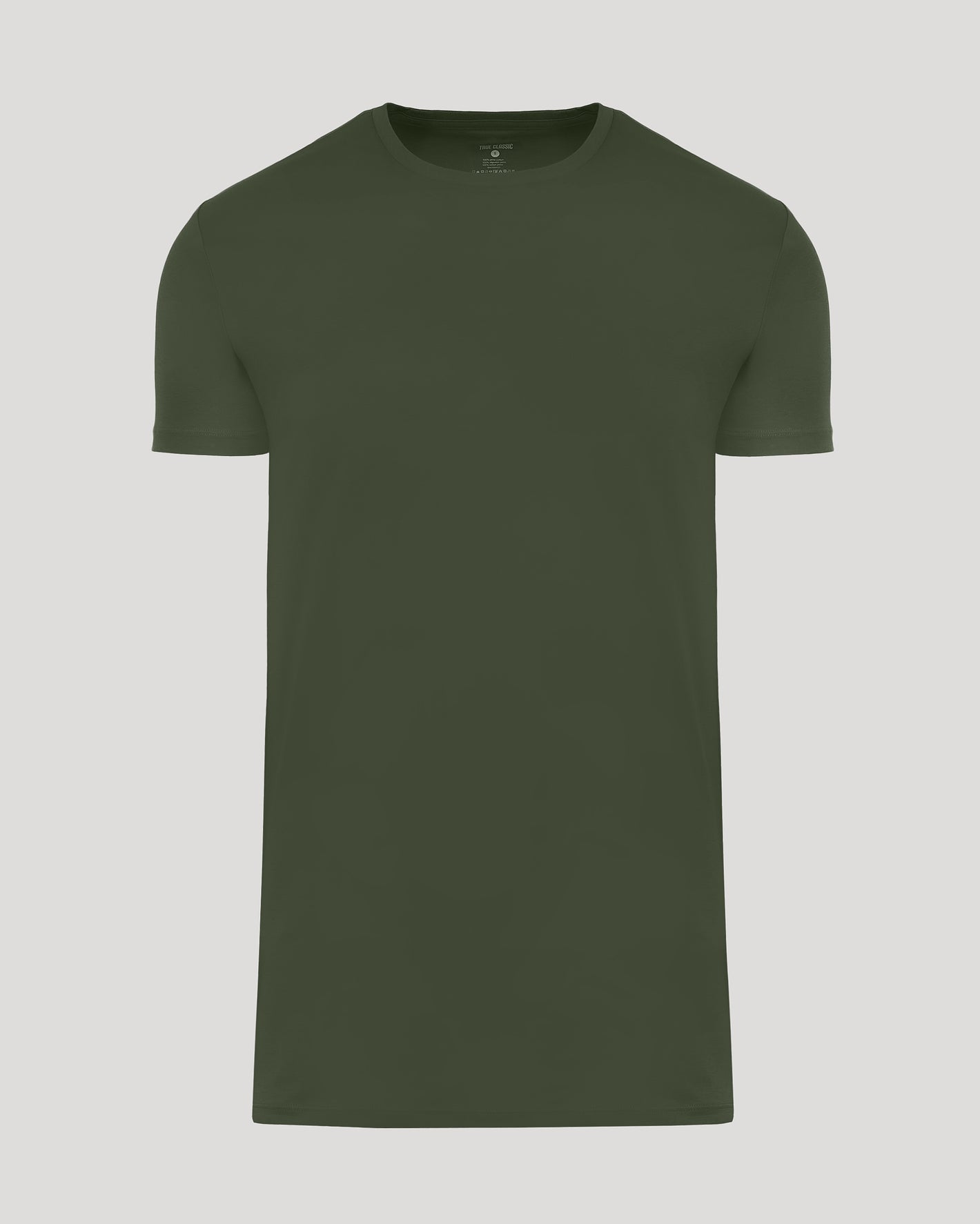 Grove Tall Premium Pima Crew Neck T-shirt, olive green, short sleeves.