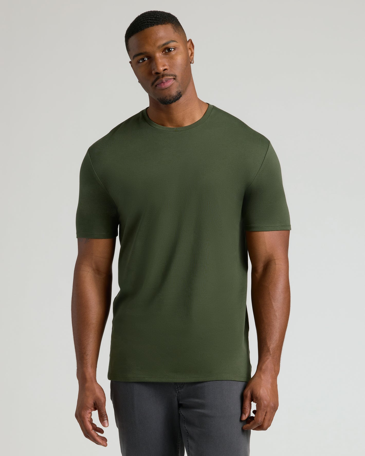 Tall Premium Pima Tee on model, showcasing fit and style.