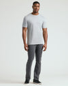 Steel Tall Premium Pima Crew Neck on man, relaxed pose.
