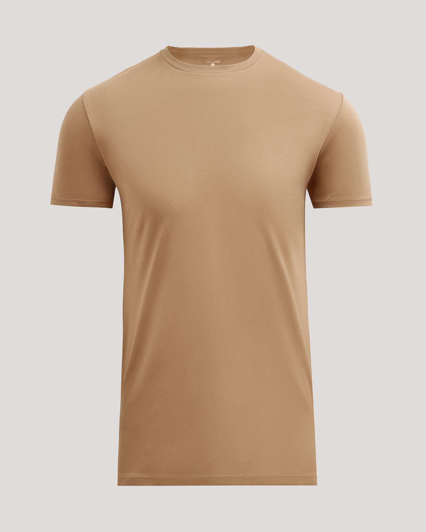 Tahini Tall Premium Pima Crew Neck T-shirt displayed against a neutral background.