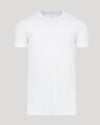 White Tall Premium Pima Crew Neck, short-sleeved, displayed front-on against neutral backdrop.