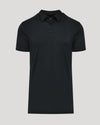 Black Tall Premium Pima Polo with collar and three-button placket.