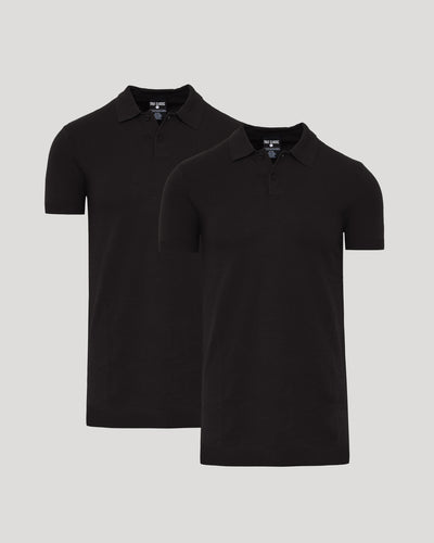 Black Tall Dressy Polo 2-Pack