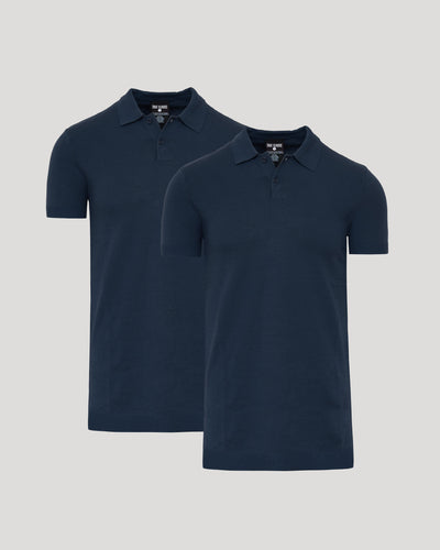 Navy Tall Dressy Polo 2-Pack