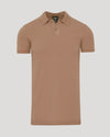 Truffle Tall Dressy Polo with ribbed cuffs and classic collar.