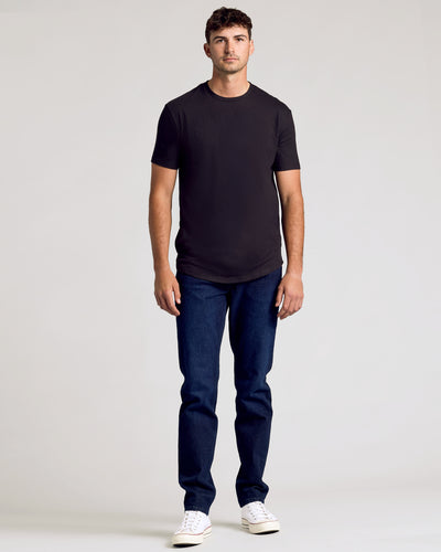 All Black Short Sleeve Tall Curved Hem Crew 3-Pack