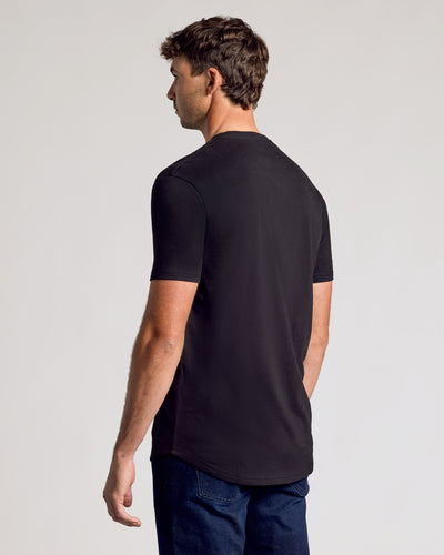Tall Classic Curved Hem Crew Neck - Black