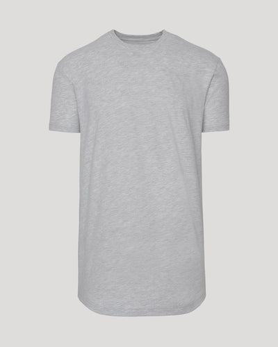 Tall Classic Curved Hem Crew Neck - Heather Gray