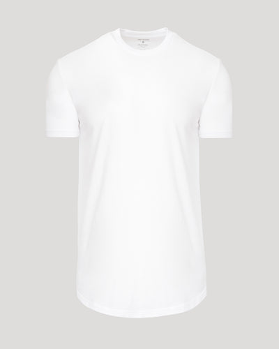 Tall Classic Curved Hem Crew Neck - White