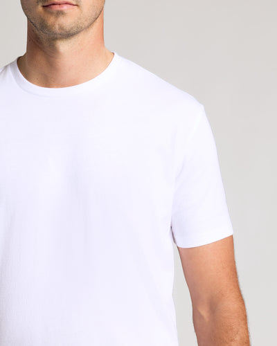 Tall Classic Curved Hem Crew Neck - White