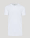 White Tall Premium Pima V-Neck against a light-grey background.