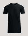 Black Tall Active V-Neck, laid flat showcasing its athletic fit.